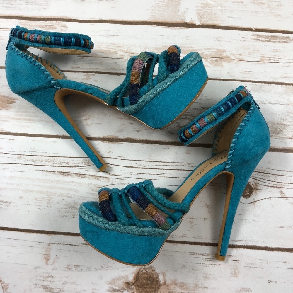 Penny Loves Kenny Teal Drysi Heels 6M - Picture 4 of 8